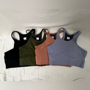 PrAna Becksa Women's Bralette Large Lot Of 4 - Black, Green, Lavender, Peach